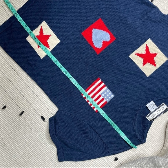 Vintage Crystal Kobe Knit American Flag Sweater - Picture 4 of 5
